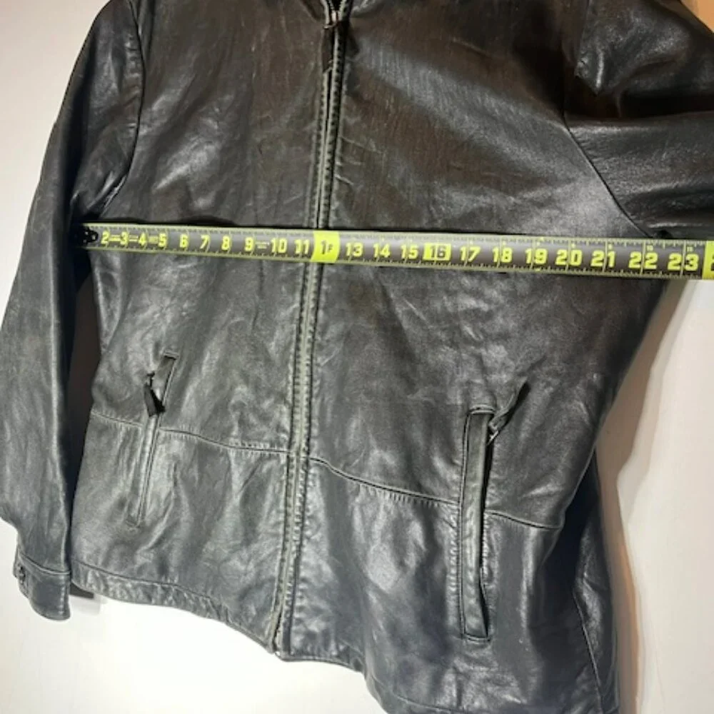 Banana Republic Vintage Leather READ Bomber Full Zip Buttery Soft‎ Jacket Sz L
